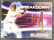 J.J. BLEDAY 2019 Bowman Chrome Draft Pick Breakdown #4 BSB-JJB Miami Marlins