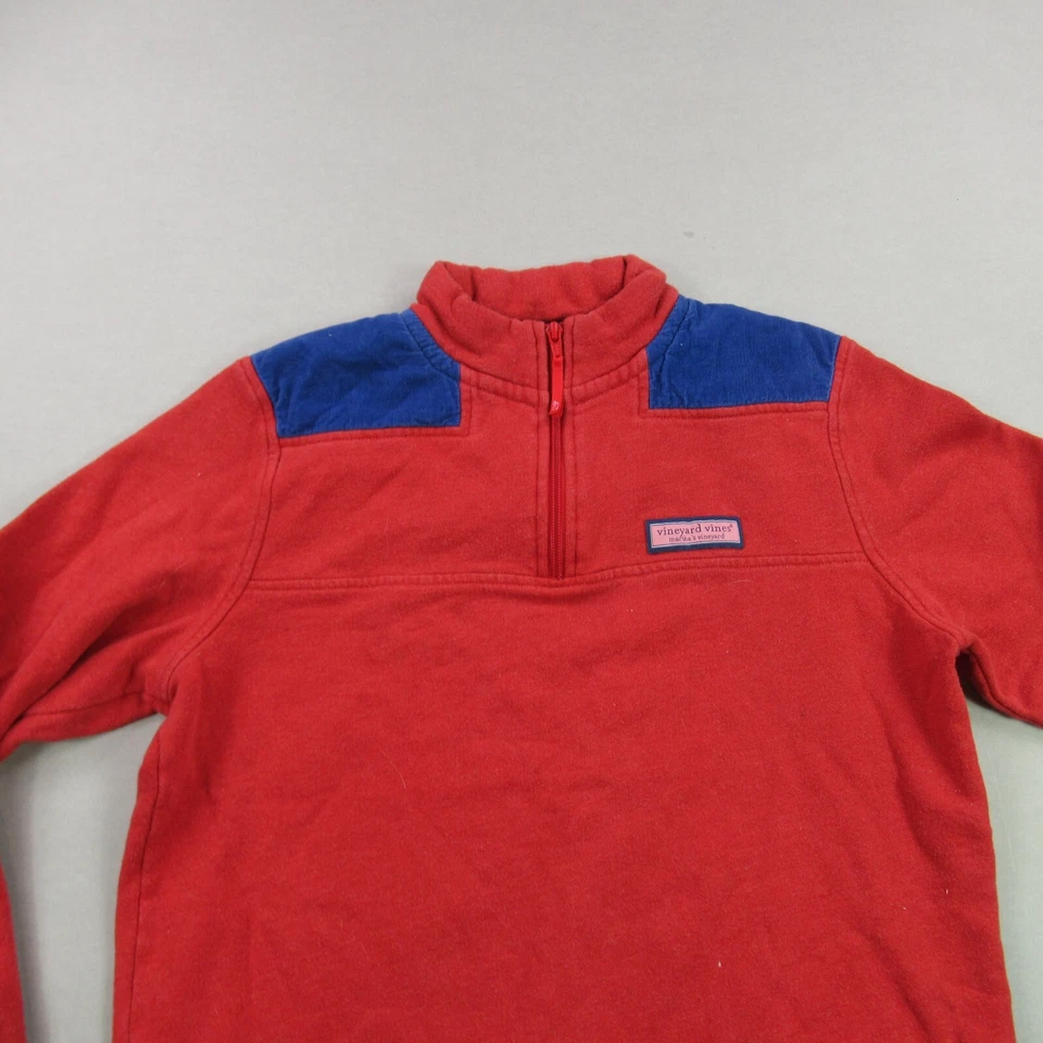 Vineyard Vines Sweater Girls XL 18 Long Sleeve 1/4 Neck Pullover Red - Image 2 of 4