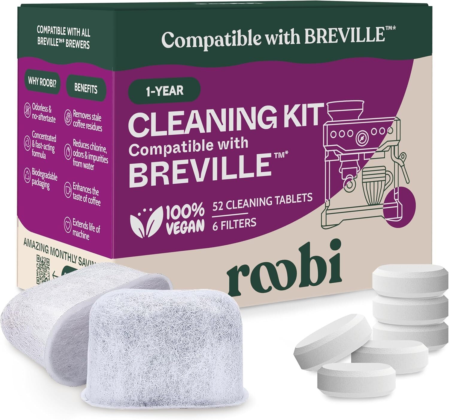 Breville Espresso Machine Cleaning Kit with 52 Essential Maintenance Tools