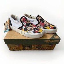Disney Kids Shoes Ground Up Size 2 Mickey Mouse Slip-On Sneakers New With Tags