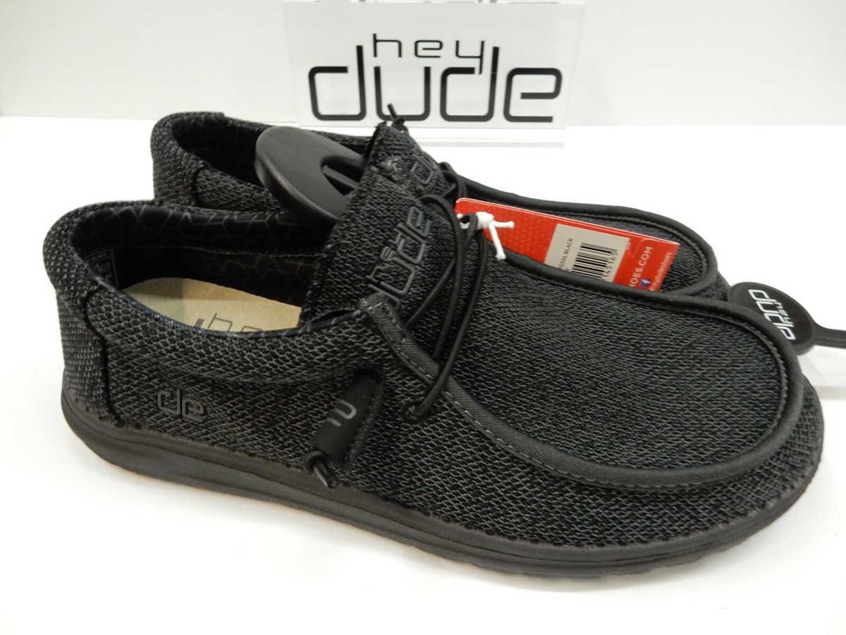 Hey Dude Mens Wally Sox Micro Total Black 8 | eBay