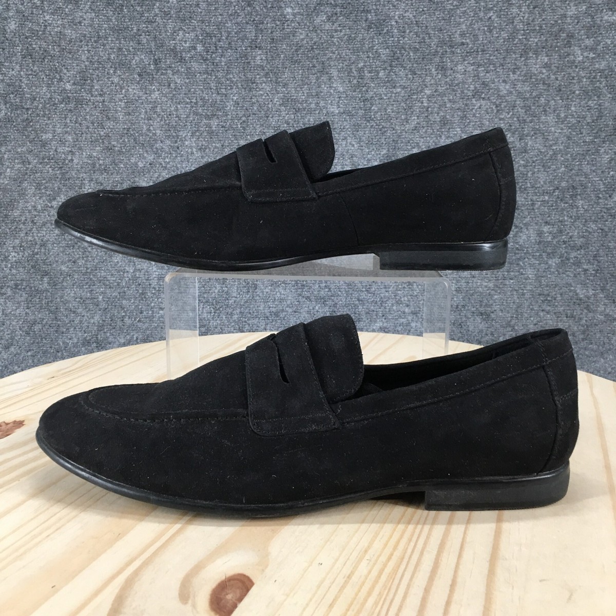 H&M Shoes Mens 11.5 Loafers Black Slip On Casual Comfort Low  display picture 1