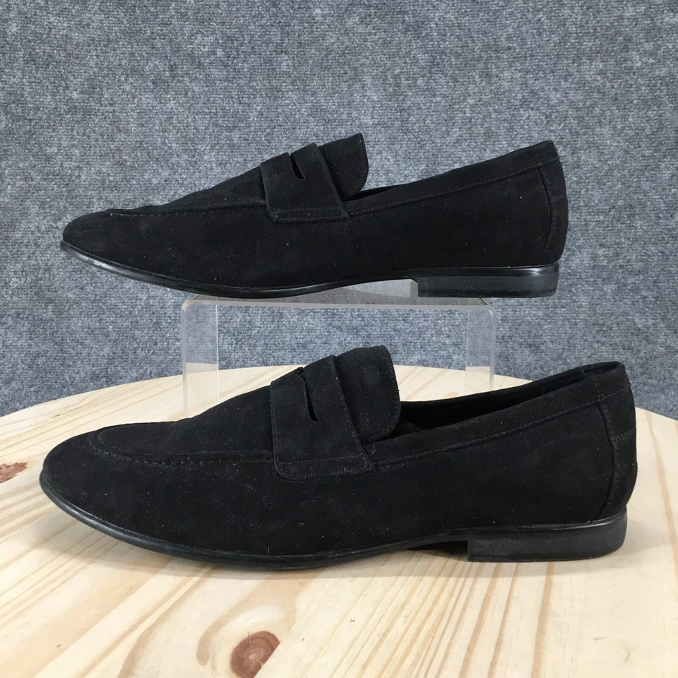 H&M Shoes Mens 11.5 Loafers Black Slip On Casual Comfort Low Top Round Toe Flats - Image 2 of 4