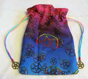 Rainbow-Pentacle-Pentagram-Wicca-Pagan-Tarot-Card-Drawstring-Mojo-Bag-Pouch