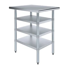 30 in. x 24 in. Stainless Steel Table With Three Undershelves