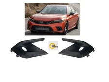 FOR 2022-2024 Honda Civic Left & Right Set Fog Light Cover Bezel No Sensor Hole