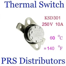 KSD301 10A 250V 60°C 140°F Thermostat Temperature Switch Thermal control Switch