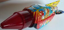 Tin Space Rocket Reproduction friction powered sparkling lights