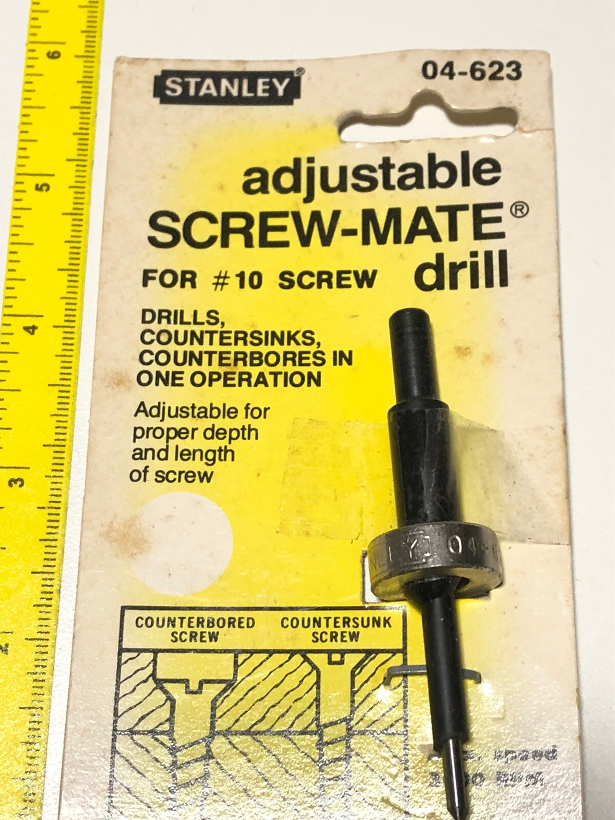 Stanley Screwmate 10 Adjust Boatbuilder VTG NOS Countersink Drill Bit