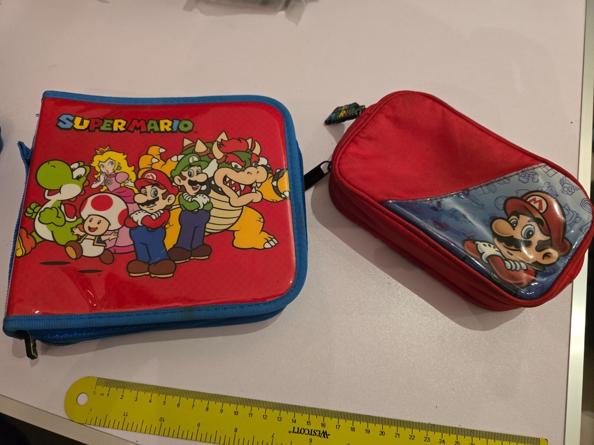 2 NINTENDO DS LITE 3DS XL OFFICIAL SUPER MARIO CONSOLE ZIP FOLIO