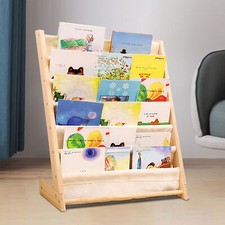 Wooden Bookcase Children Kids Book Shelf Storage Rack Tidy Organizer 6 Tiers HOT