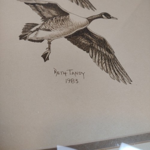 Reth Tandy Künstler gerahmte Zeichnung 1983 Original 17x16 cm  - Bild 3 von 6