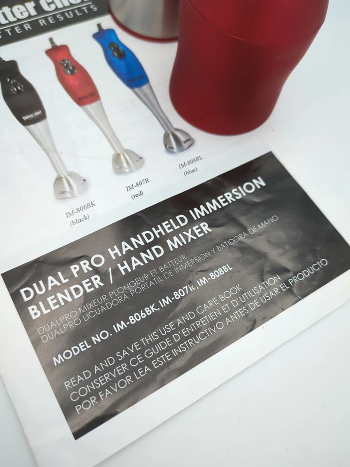 Repuesto Better Chef Varita y Batidor para Batidora de Inmersión Dual-Pro IM-807R Roja Foto 4 de 4