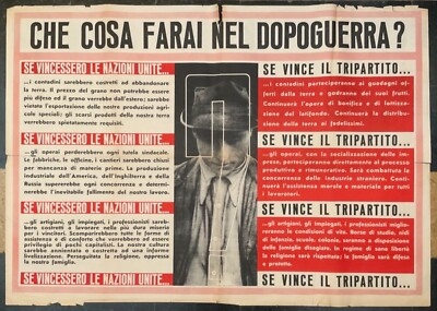 RSI WHAT WILL YOU DO POSTWAR? PAGANDA MANIFESTO REP. SOCIALE ITALIANA
