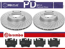 Image of FOR PORSCHE BOXSTER 986 3.2 S FRONT MEYLE BRAKE DISCS CROSS DRILLED BREMBO PADS