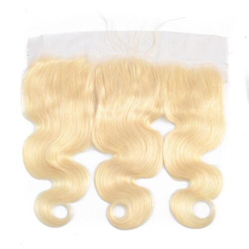 Body Wave Brazilian 100% Human Hair 13X4 Lace Frontal 613# Blonde 10-24inch - Picture 1 of 7