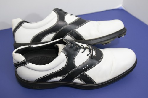 Zapatos Ecco Para Hombre Clásicos Premium Cuero Crossfire Premiere - Blanco/Negro Talla 50 - Imagen 9 de 11