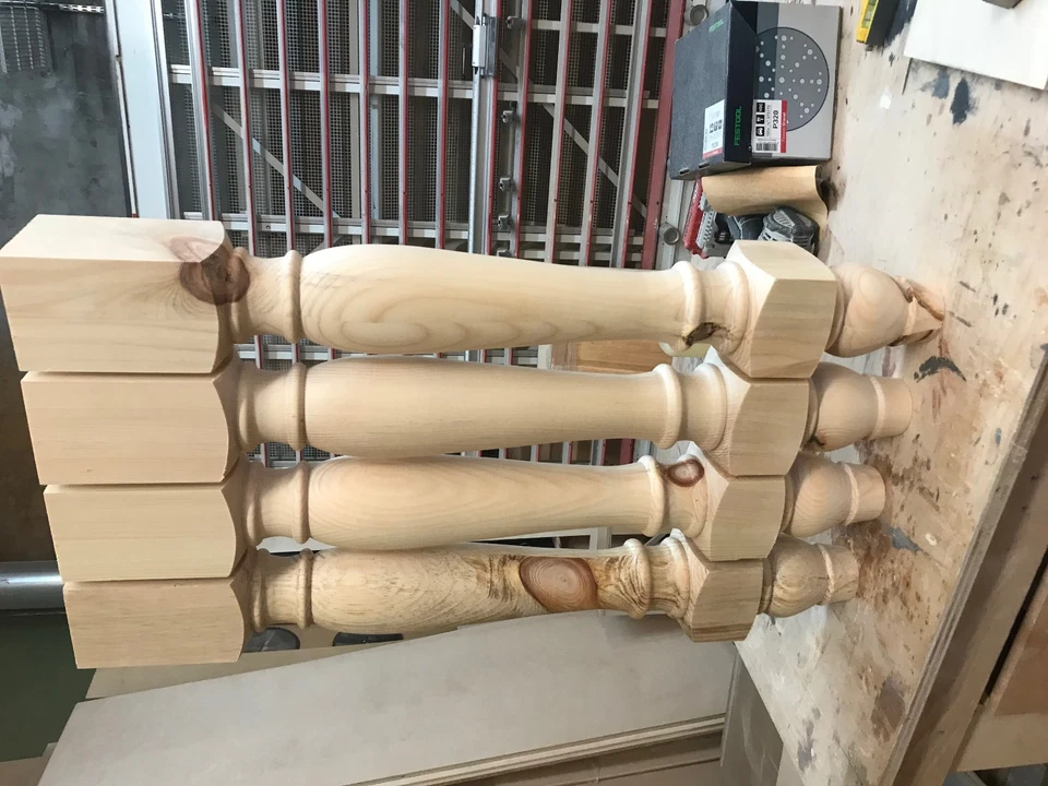 29" x 3.5" wood Pine Italian  Table Legs - Image 2 of 4