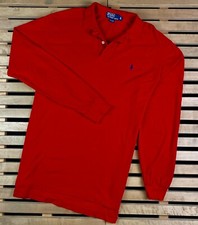 Mens Rugby Sweatshirt Long Sleeve Polo By Ralph Lauren Vintage Size L