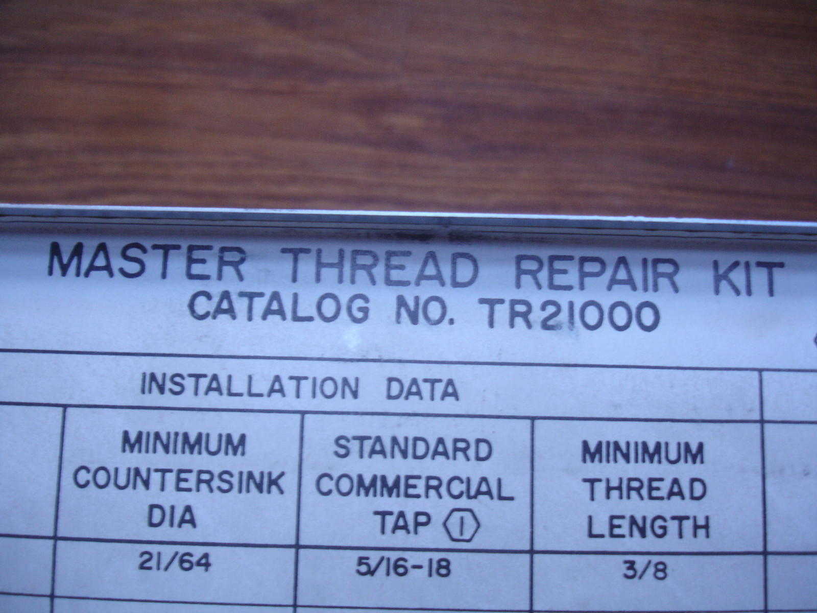 COMPLETE Rexnord Keensert Master Thread Repair Kit TR21000 TR21,000 Thick Wall eBay