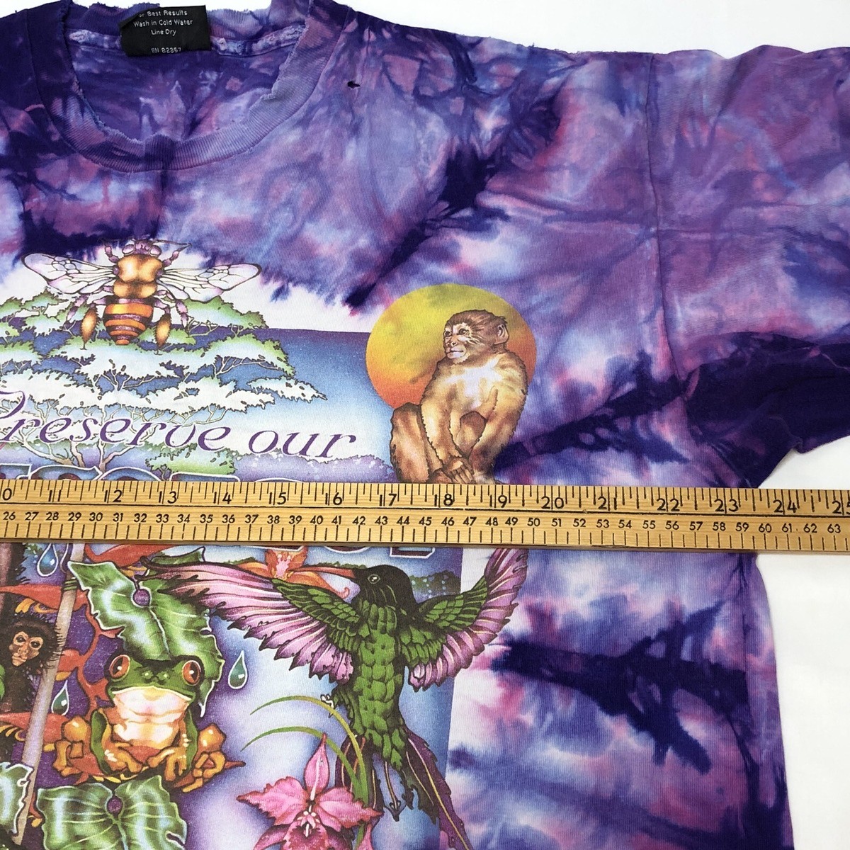 Lisa Chapman Graphics Rainforest Leopard Shirt XL Purple Tie