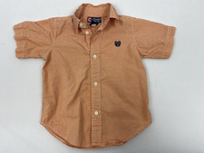 Chaps Dress Shirt Button Up Orange White Boys Size 3T, Free Shipping