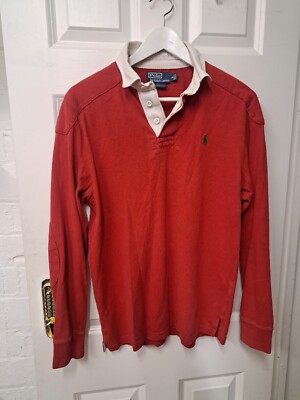 Polo Ralph Lauren Rugby Top Small rot Custom Fit Jersey Drakes Ruderblazer