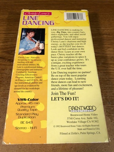 Line Dancing VHS VCR Video Tape Used Christy Lane Tush Push Boot Scoot - Picture 2 of 6