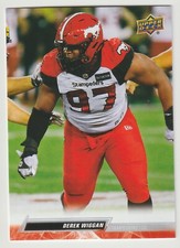 2023 Upper Deck CFL Derek Wiggan Card #42 Calgary Stampeders Queen's