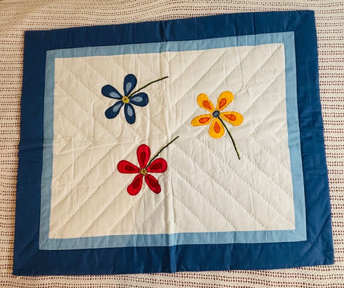 Quilted Embroidered Patchwork Floral Pillow Shams Set of 2 - Picture 11 of 15