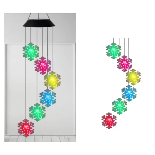 Solar Wind Chimes Lights LED Moon&Star Color Changing Hanging Lamp Garden Decor - Picture 10 of 13