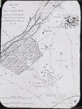 Plan of the Academy, Athens, Greece, Magic Lantern Glass Slide