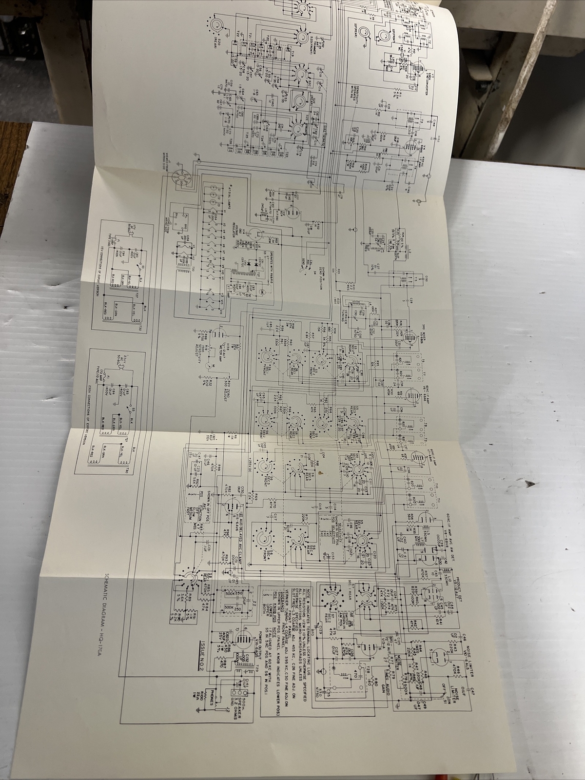 HAMMARLUND HQ-170A  ORIGINAL RECEIVER MANUAL + FOLD OUT SCHAMATIC VERY NICE!