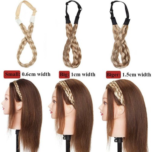 100% REAL Chunky Braided Headband Hairpiece Wrap Plaited Hairband Hair Extension - Picture 8 of 27