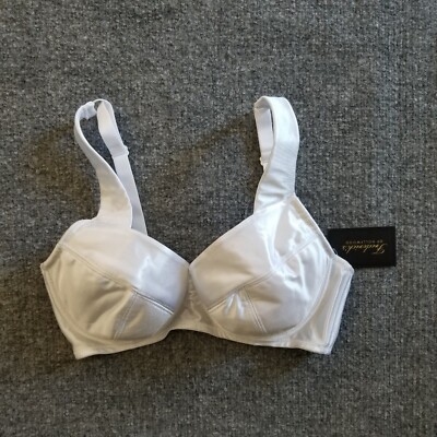 New Frederick's of Hollywood Va Va Voom Bra 34D Satin Solid White Wide Strap