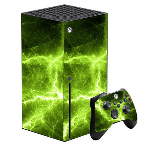 Green Electric Custom Vinyl Skins for Xbox Series X, Wrap Decal Cover