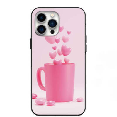 Pink Cup Of Love Design Phone Case for iPhone 7 8 X XS XR SE 11 12 13 14 Pro Max