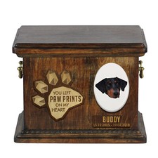 Dobermann Wooden Urn With Dog Art-Dog