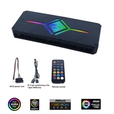 10 + 2 ARGB Fan PWM  Strip Controller Hub Splitter with Remote for Computer PC