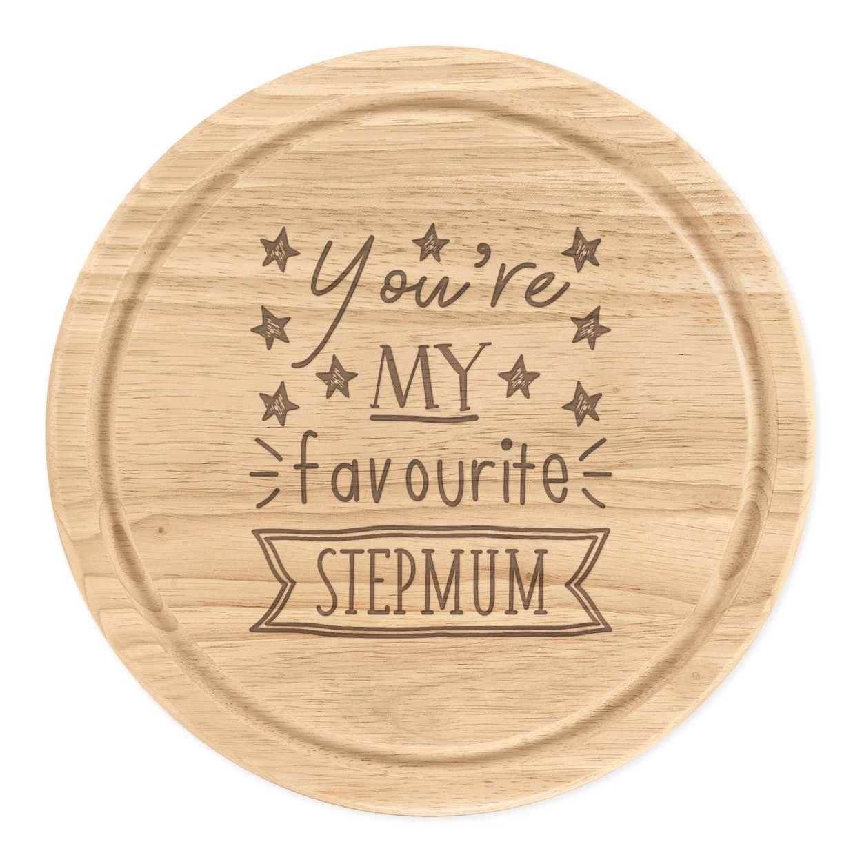 You're My Favourite Stepmum Stars Round Chopping Cheese Board Mother's Day