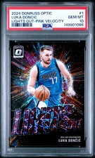2024 PANINI DONRUSS OPTIC LIGHTS OUT PINK VELOCITY #1 LUKA DONCIC 19/79 PSA 10