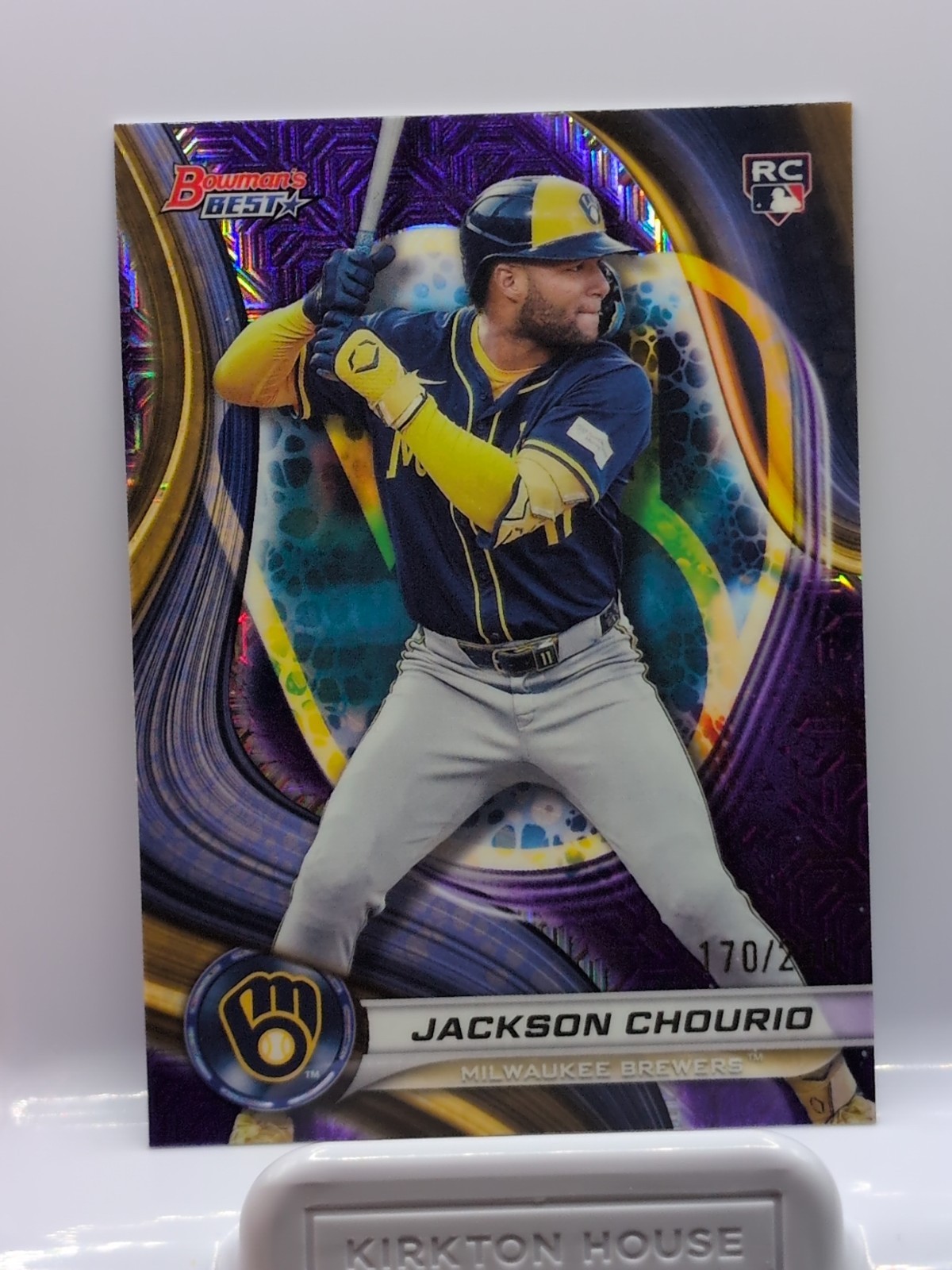 2024 Bowman's Best Jackson Chourio RC Purple Refractor Rookie #/250 Brewers