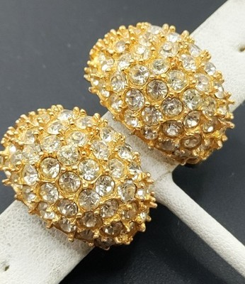 Ciner GT & Rhinestone Clip Earrings
