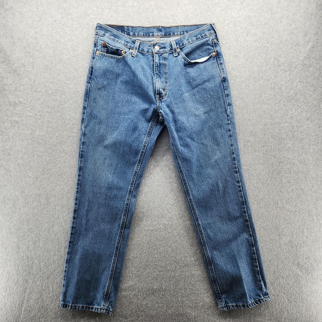 Levis Jeans Mens 33x32 Blue Tapered Denim Zip Fly 5-Pocket Regular Fit
