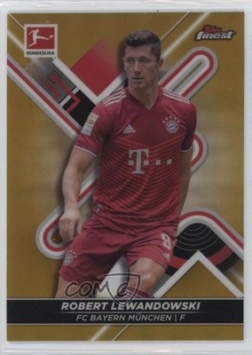 2021-22 Topps Finest Bundesliga Gold Refractor 29/50 Robert Lewandowski #127 ng3