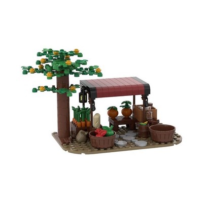 MOC-78754 Medieval Food Vendor 171 Parts Building Blocks Toys  Collection