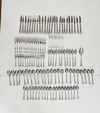 Mansion Hall Oneida Stainless Distinction Deluxe HH Flatware Cutlery 116 Pieces