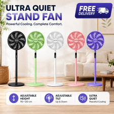 16" Pedestal Fan Remote Control Quiet Oscillating Stand Fan 3-in-1