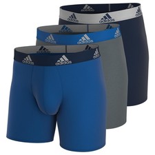 Adidas Men's Climalite Underwear Boxer Brief - Royal/Gray/Black, Size XL 3-Pack