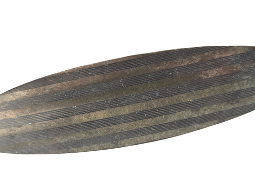 Vintage Antique Brass Tone Ribbed Oblong French Barrette - Picture 3 of 4